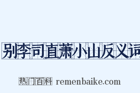 别李司直萧小山反义词是什么意思的图片